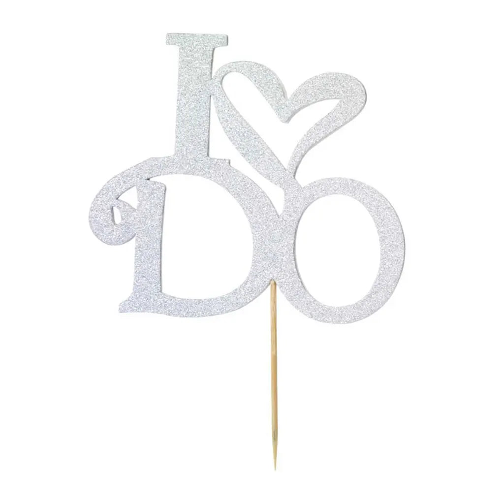 Cake Topper I Do Silver Silver