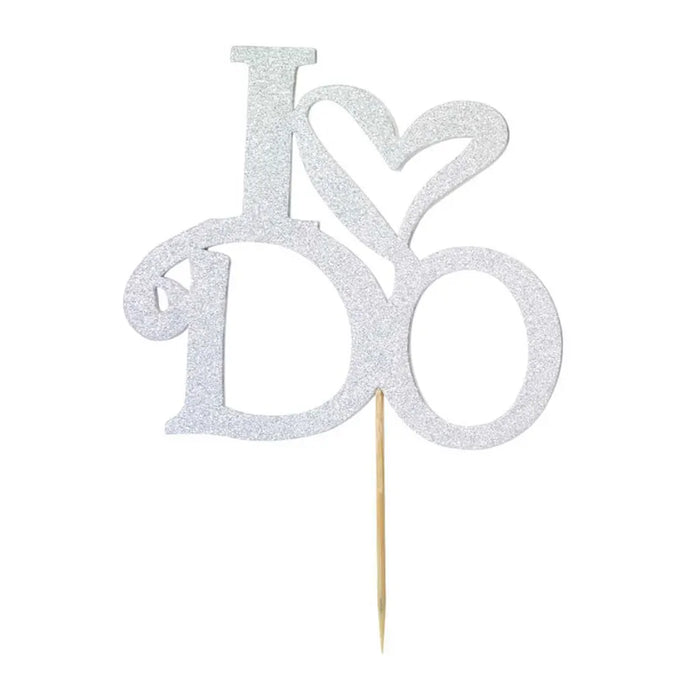 Cake Topper I Do Silver Silver