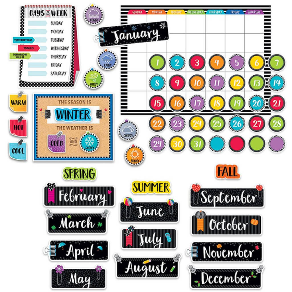 Bold &amp; Bright Calendar Bulletin Boards Set