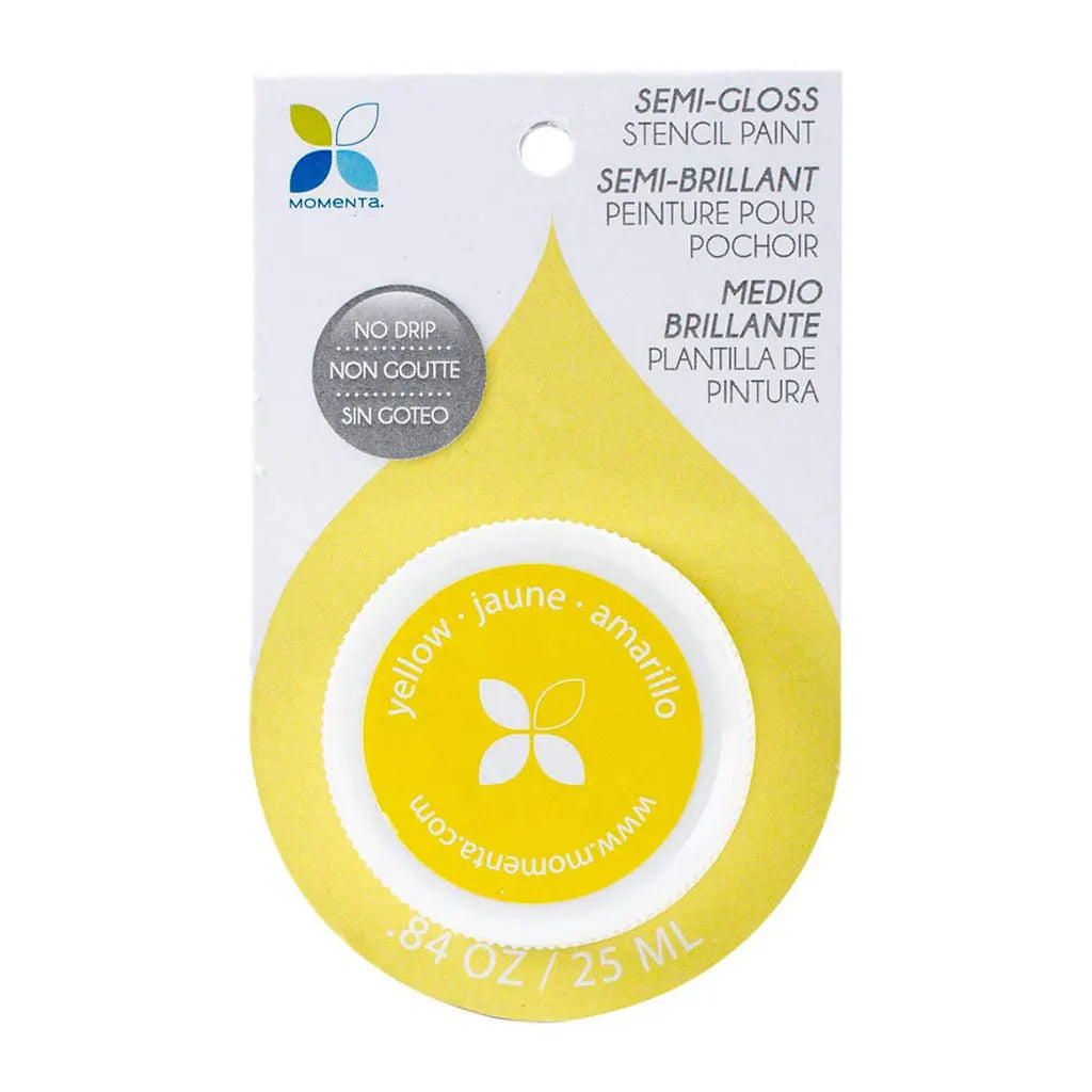 Momenta Semi-Gloss No Drip Stencil Paint 25ml Yellow