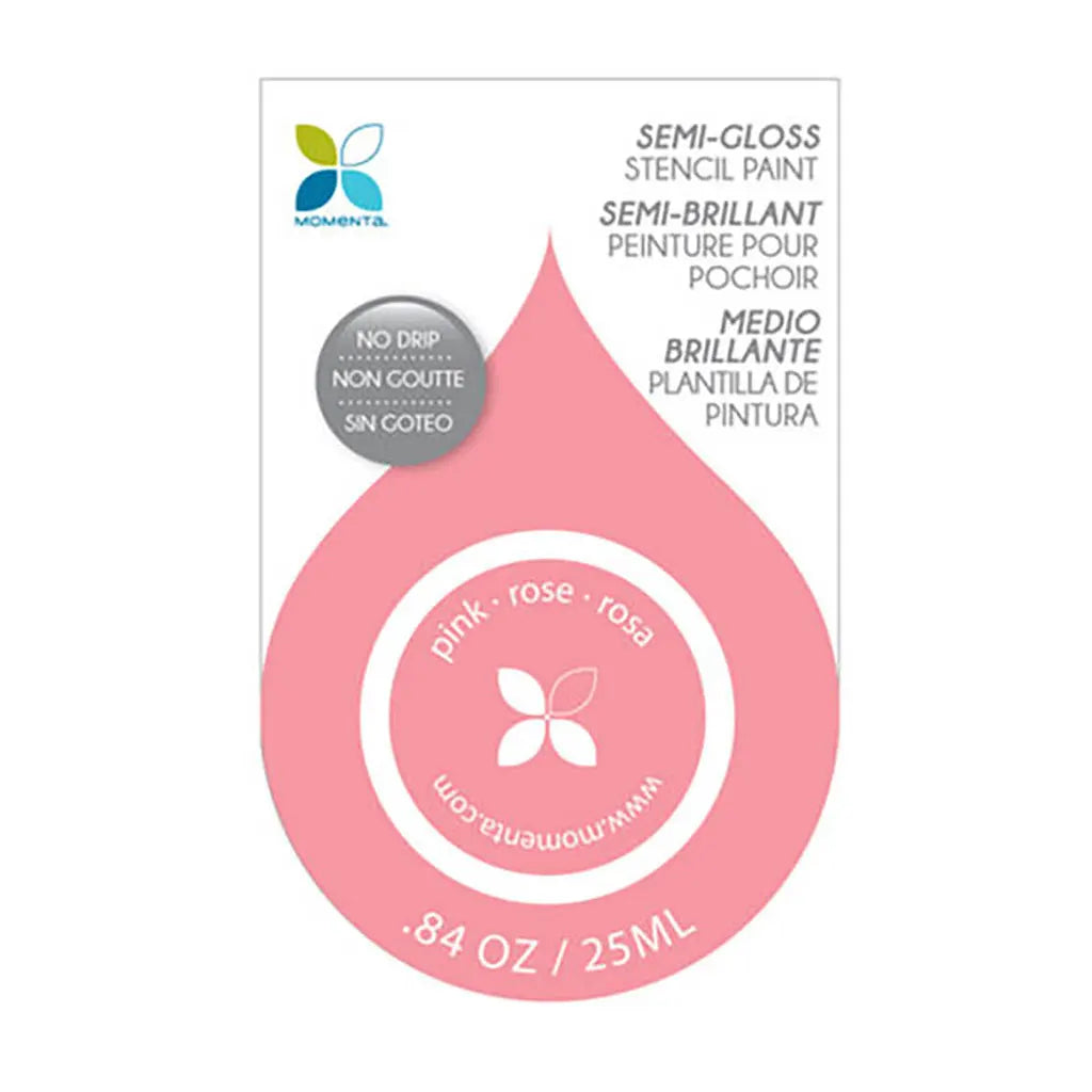 Momenta Semi-Gloss No Drip Stencil Paint 25ml Pink