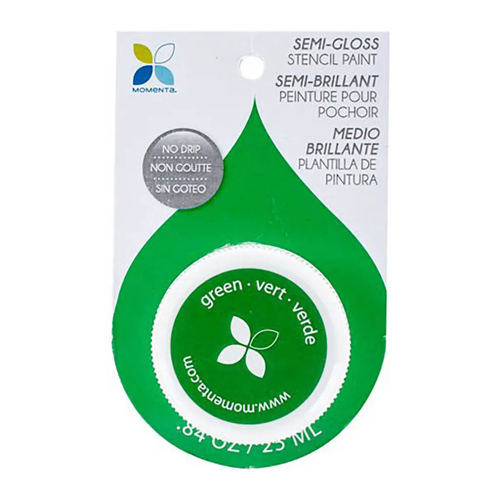 Momenta Semi-Gloss No Drip Stencil Paint 25ml Green