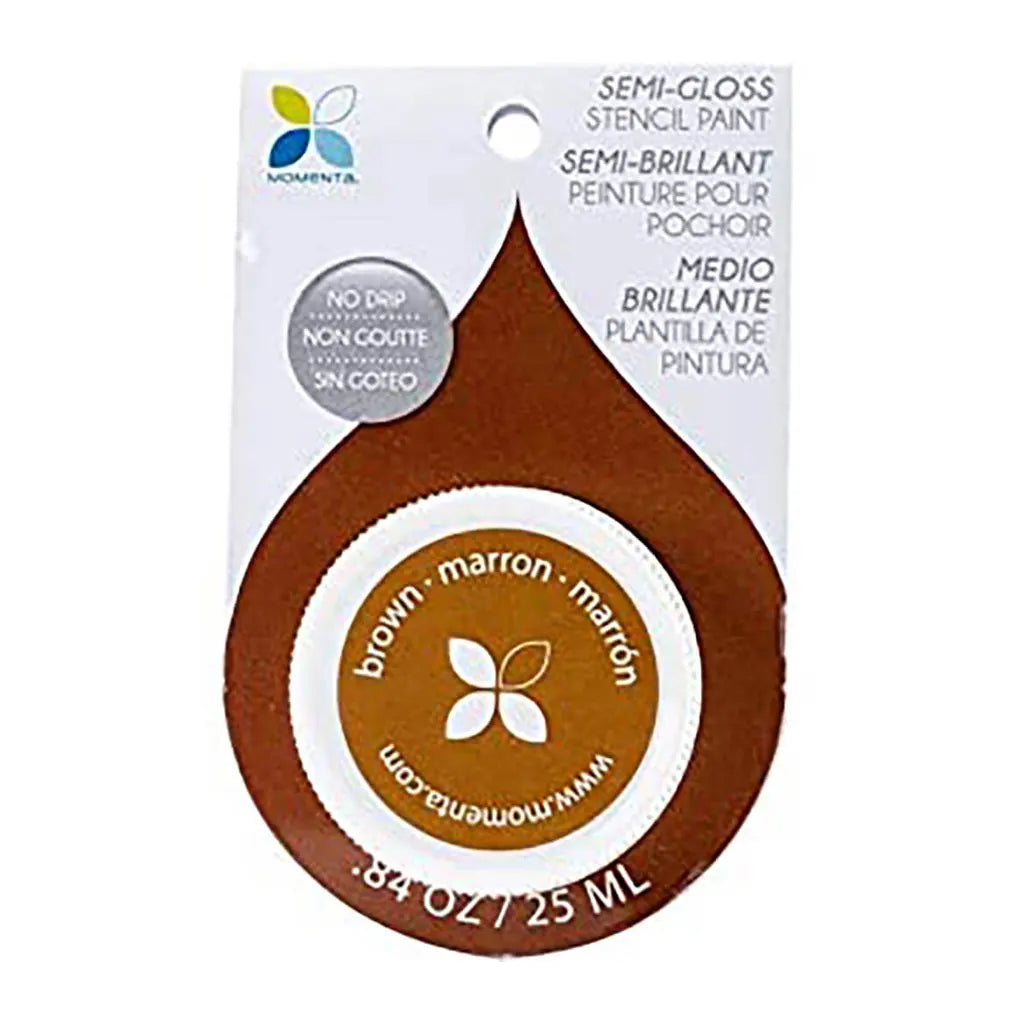 Momenta Semi-Gloss No Drip Stencil Paint 25ml Brown