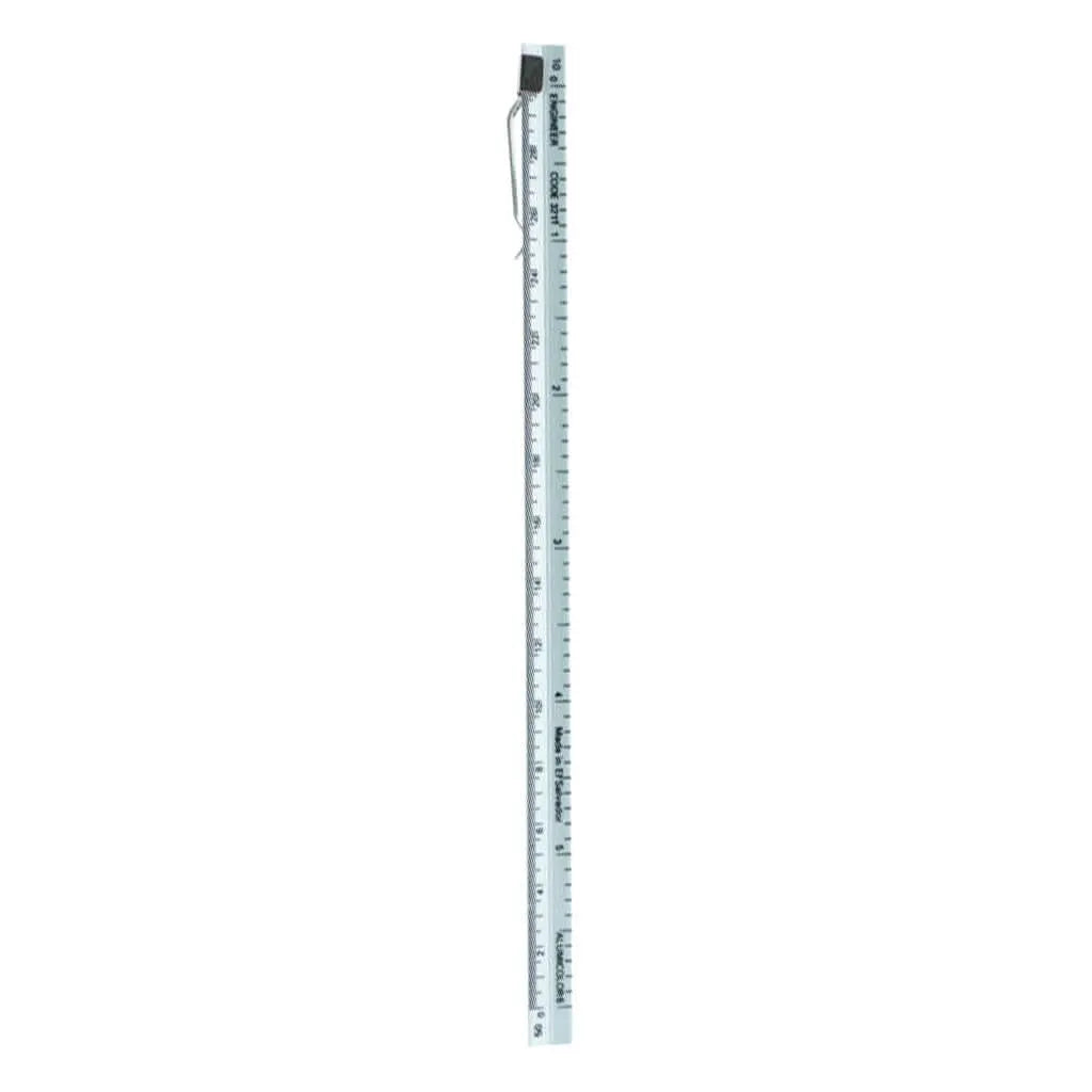 Silver Alumicolor Aluminum Engineer Pocket Scale with Clip 6in