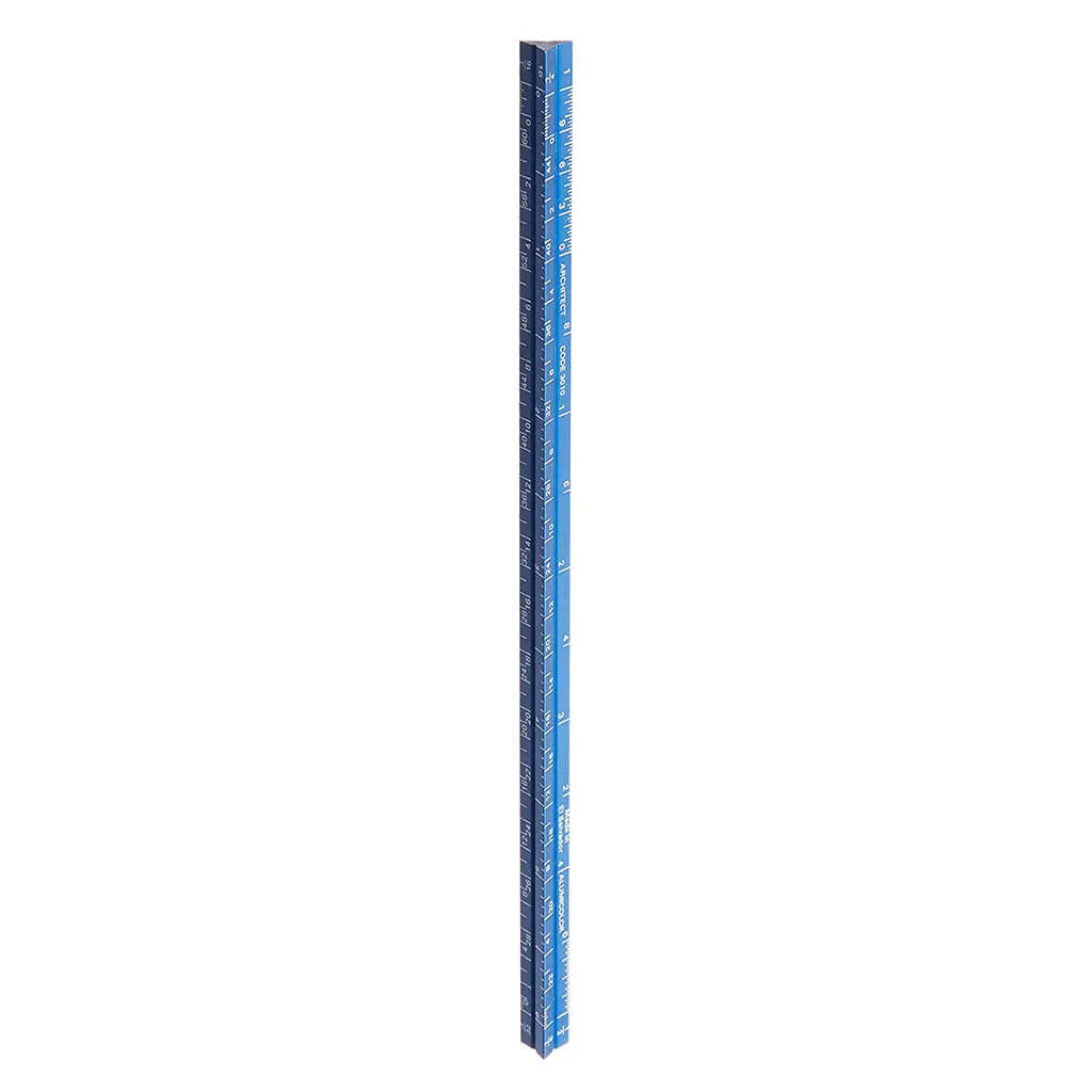Blue Alumicolor Aluminum Engineer Pocket Scale with Clip 6in