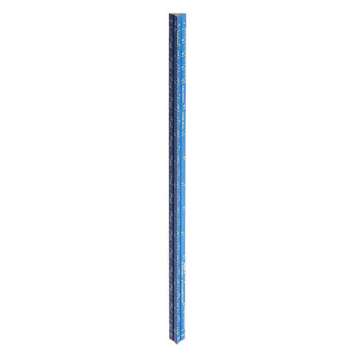 Blue Alumicolor Aluminum Engineer Pocket Scale with Clip 6in