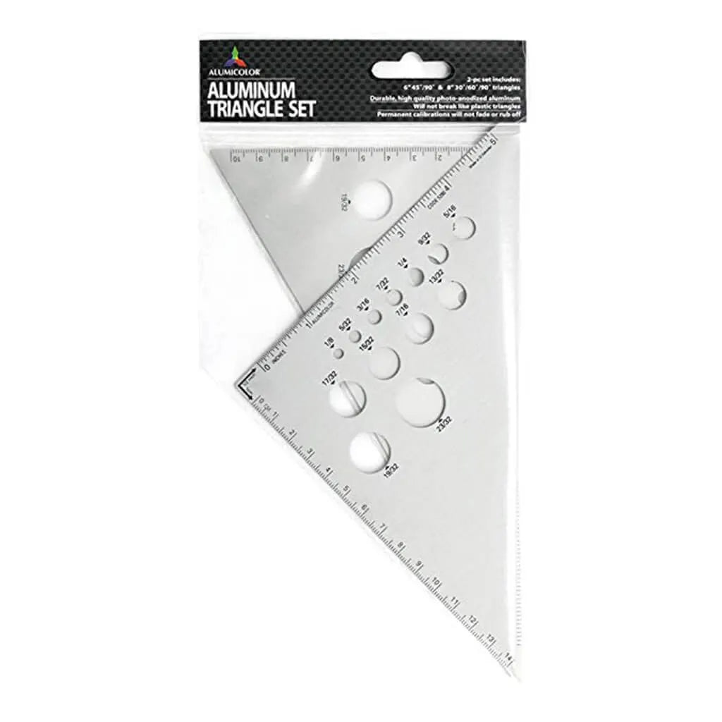 Aluminum Triangle Set 6in, 45/90 and 8in 30/60/90 Triangles3
