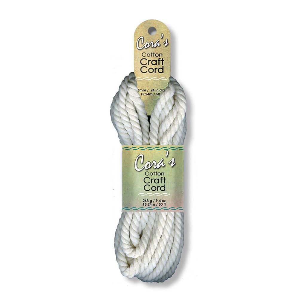 Cotton Craft Cord 6mm x 50ft, Natural