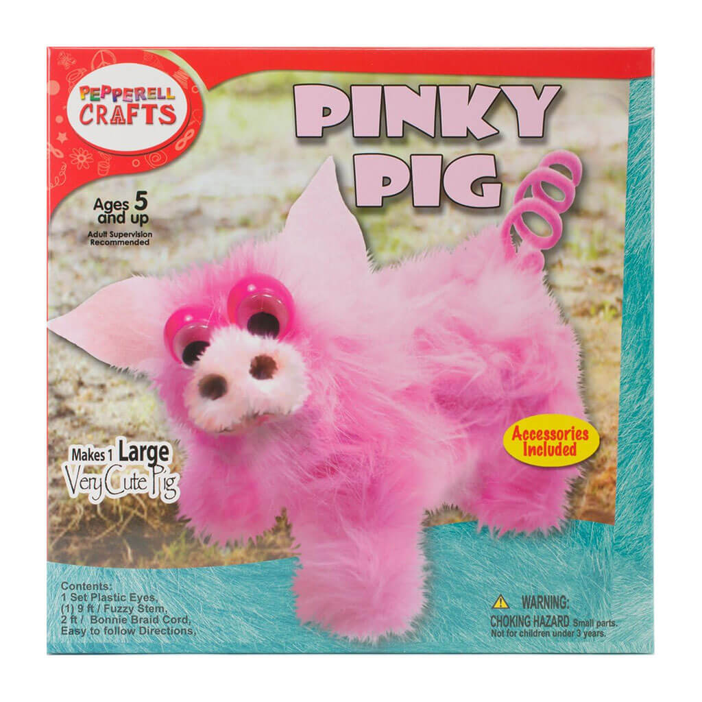 Craft Fuzzy Stem Kit, Pink Pig