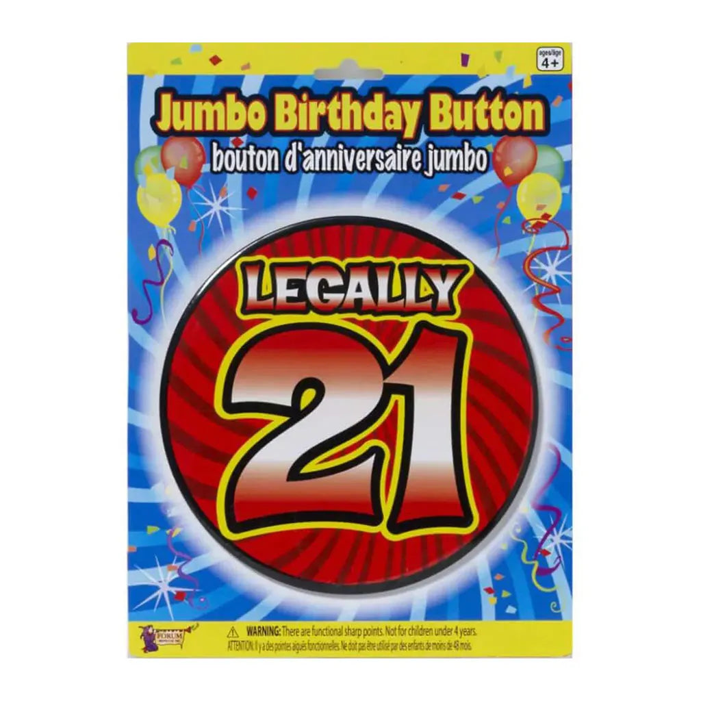 Jumbo Birthday Button Pin 21