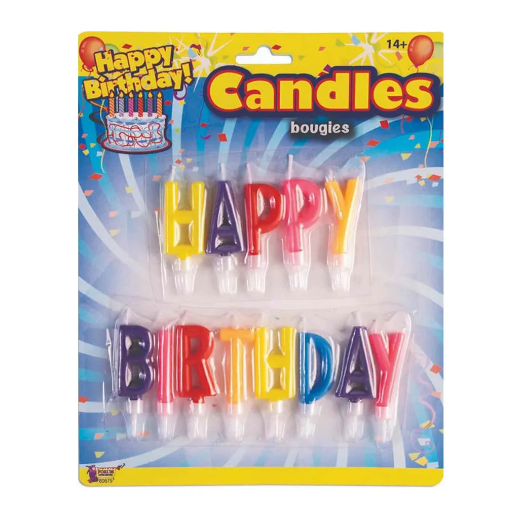Happy Bithday Letter Candles Multi Color