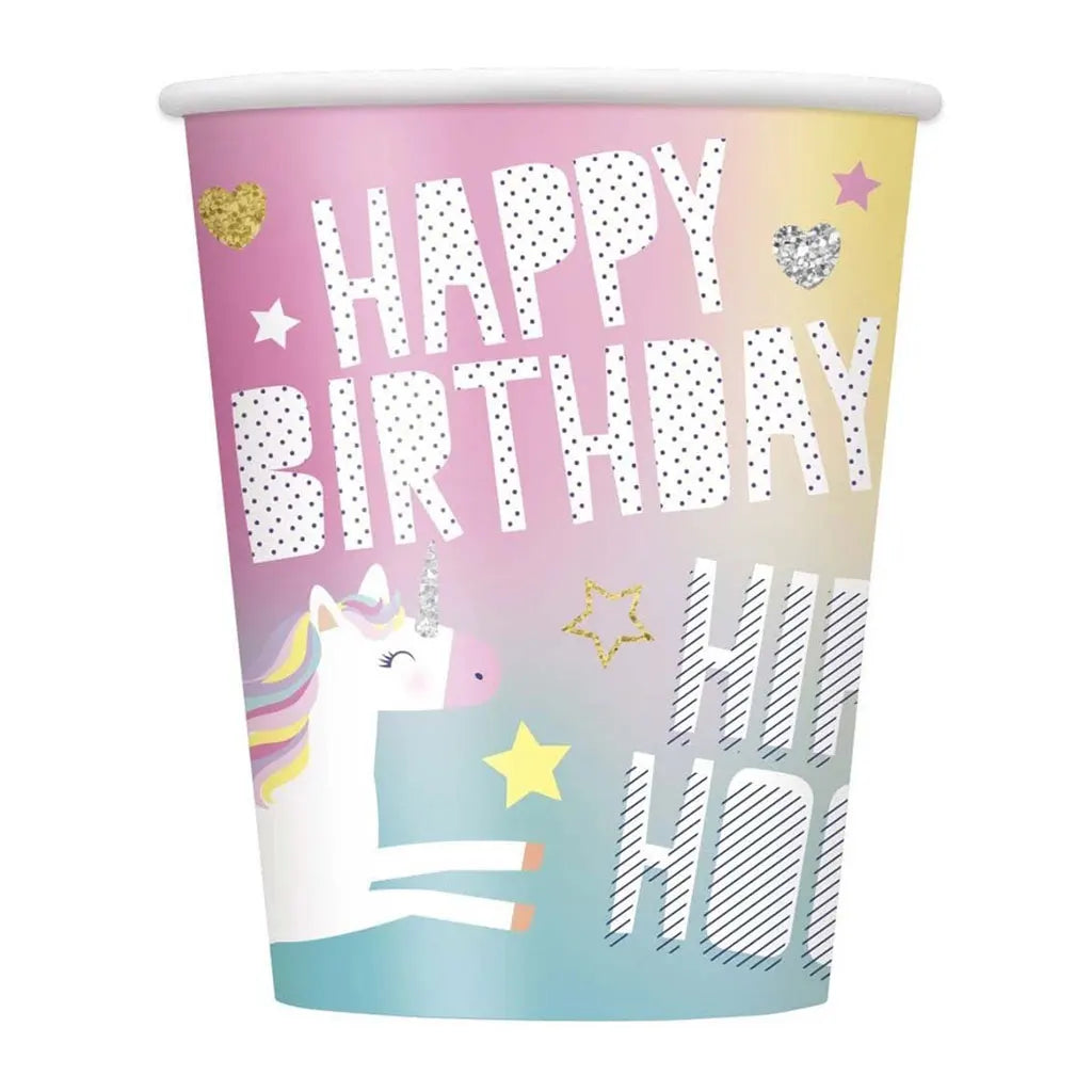 Unicorn 9oz Cups, 8ct
