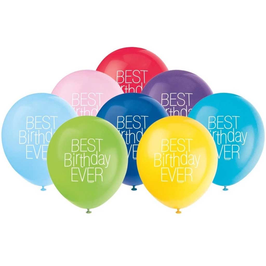 Best Birthday Ever Latex Balloons 12in, 8ct