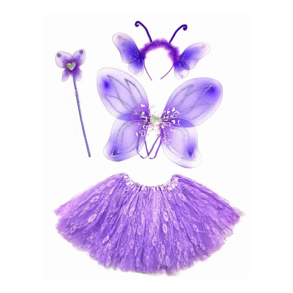Purple Butterfly Heart 4pc Set