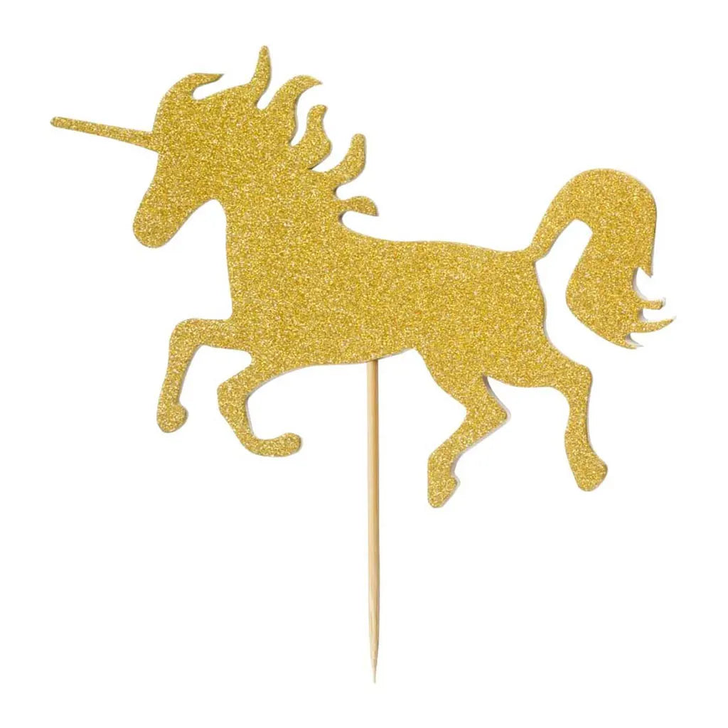Unicorn Cake Topper Gold