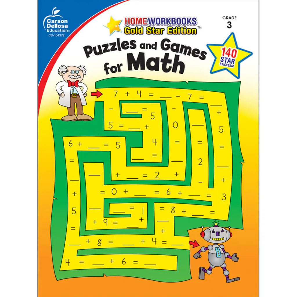 Book Puzzles &amp; Games For Math Grade 3