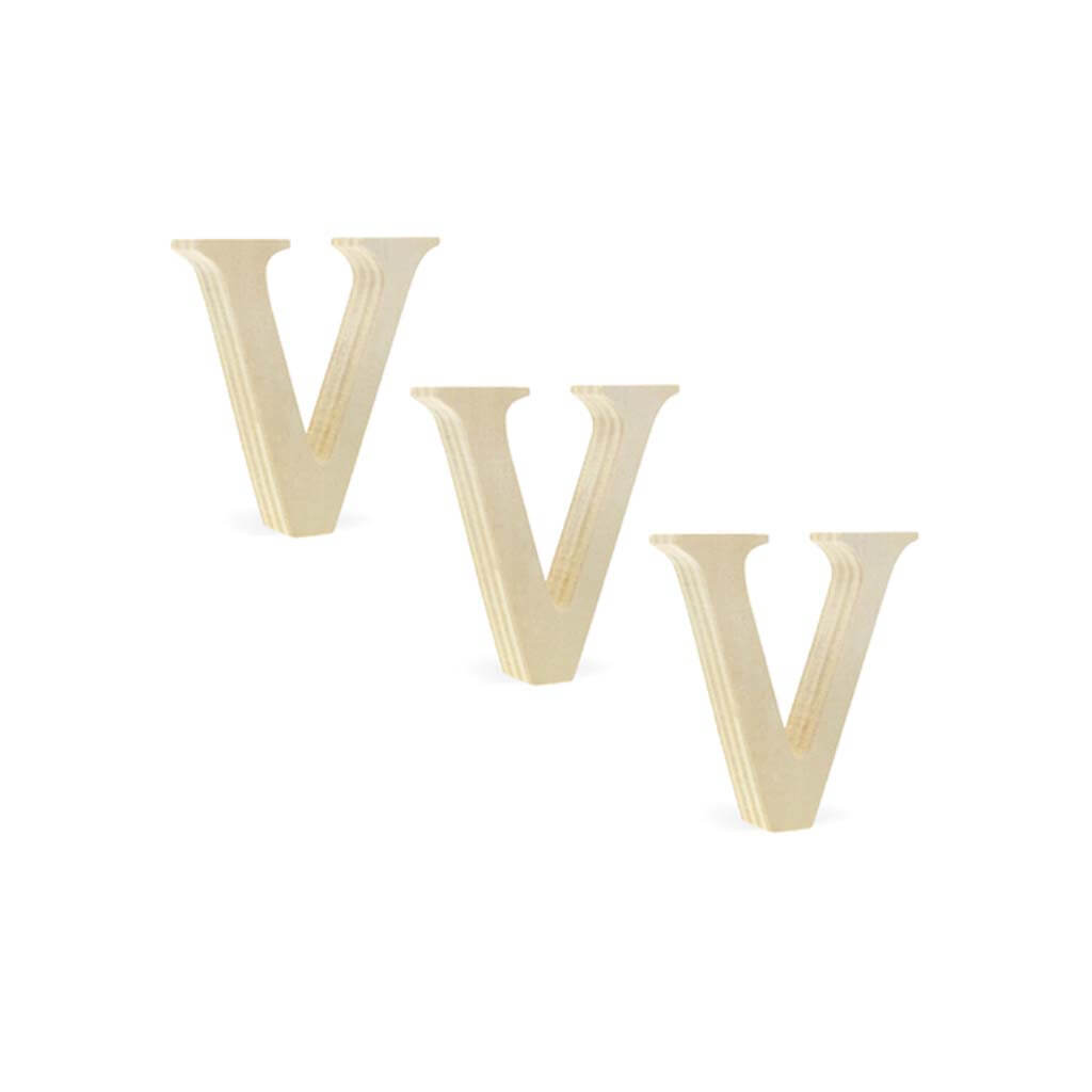 Wood Letters 2&quot; Pine Standing x3 V