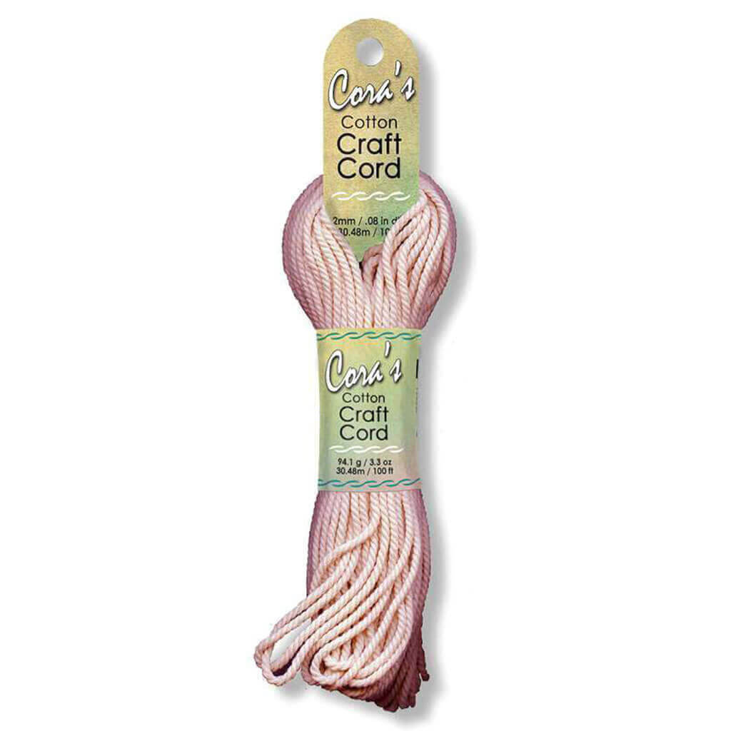 Cotton Craft Cord 2mm x 100ft, Blush Pink