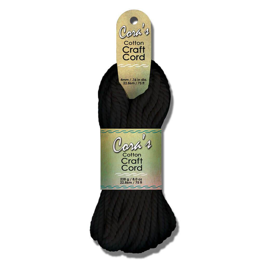 Cotton Craft Cord 4mm x 75ft, Black