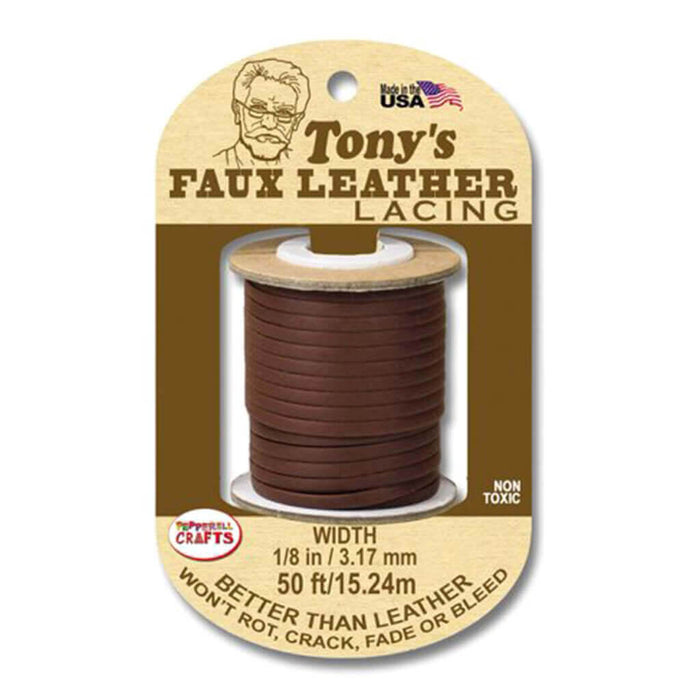 Faux Leather 1/8in x  50ft, Brown