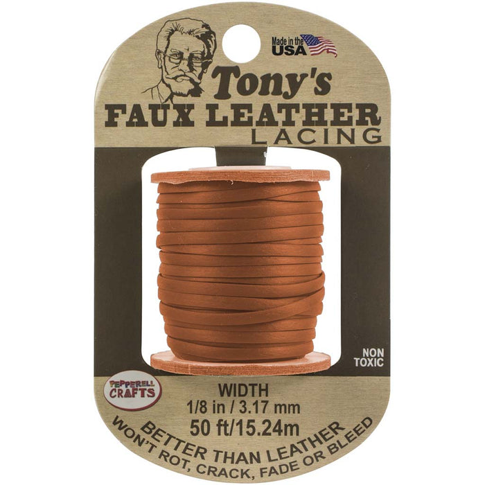 Faux Leather 1/8in x  50ft, Natural