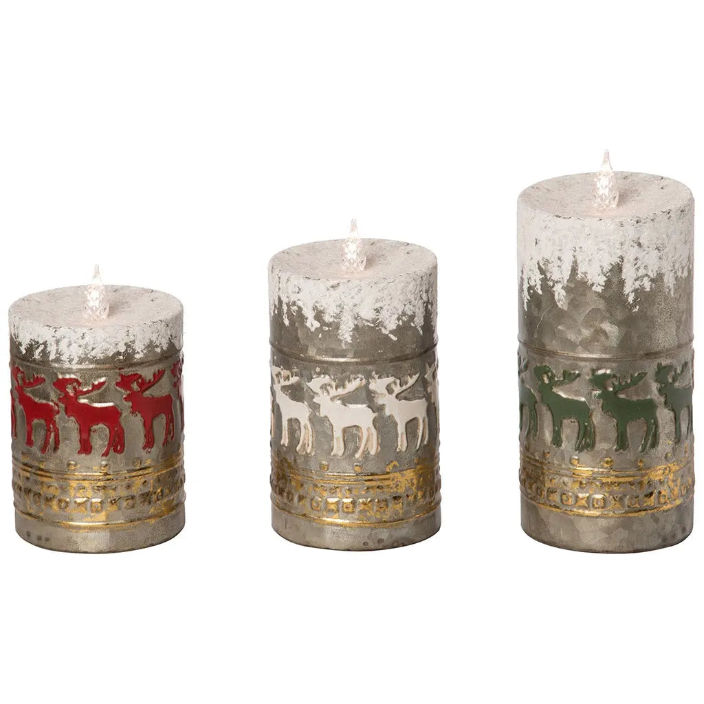 Metal Light Up Candle Decor Set of 3