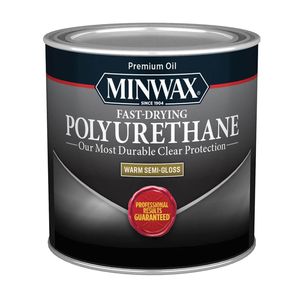 Minwax Polyurethane Semi-Gloss, Liquid, Clear, 0.5pt