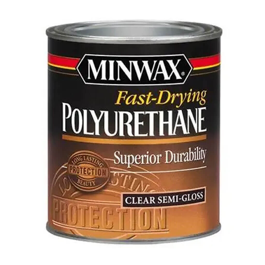 Minwax Polyurethane, Semi-Gloss, Liquid, Clear, 1qt