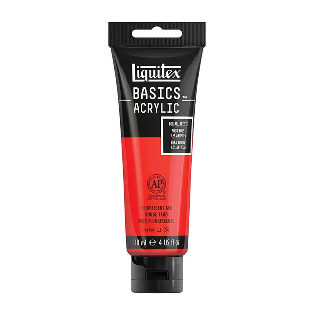 Liquitex Basics Acrylic Color 118ml (4oz) Fluorescent Red S1