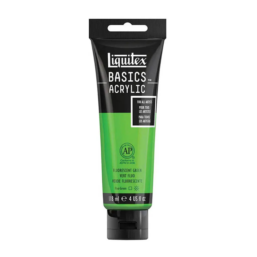 Liquitex Basics Acrylic Color 118ml (4oz) Fluorescent Green S1