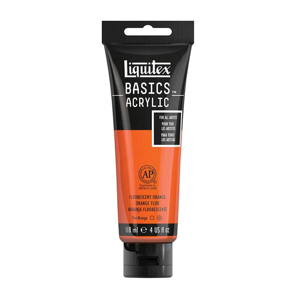 Liquitex Basics Acrylic Color 118ml (4oz) Fluorescent Orange S1