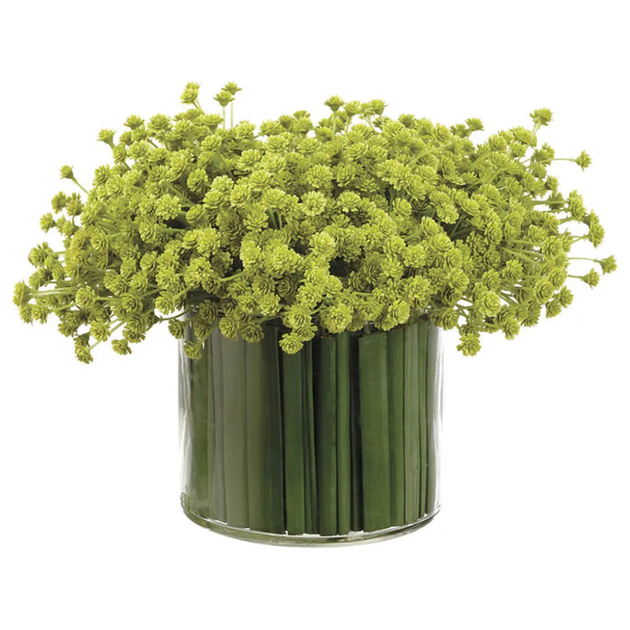 Baby Breath / Grass in Glass Vase 7.5in H x 10in W x 11in L