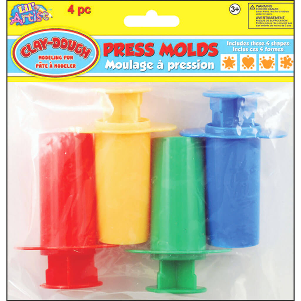 Clay Dough Press Molds 4 Assorted Shapes