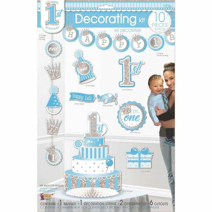 Happy 1st Birthday Boy Decoration Kit