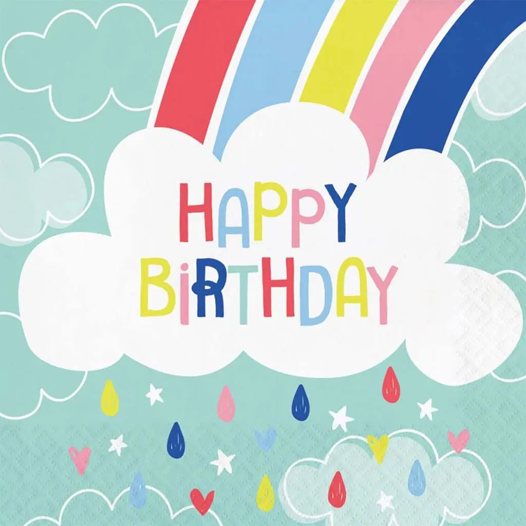 Over The Rainbow Happy Birthday Luncheon Napkins