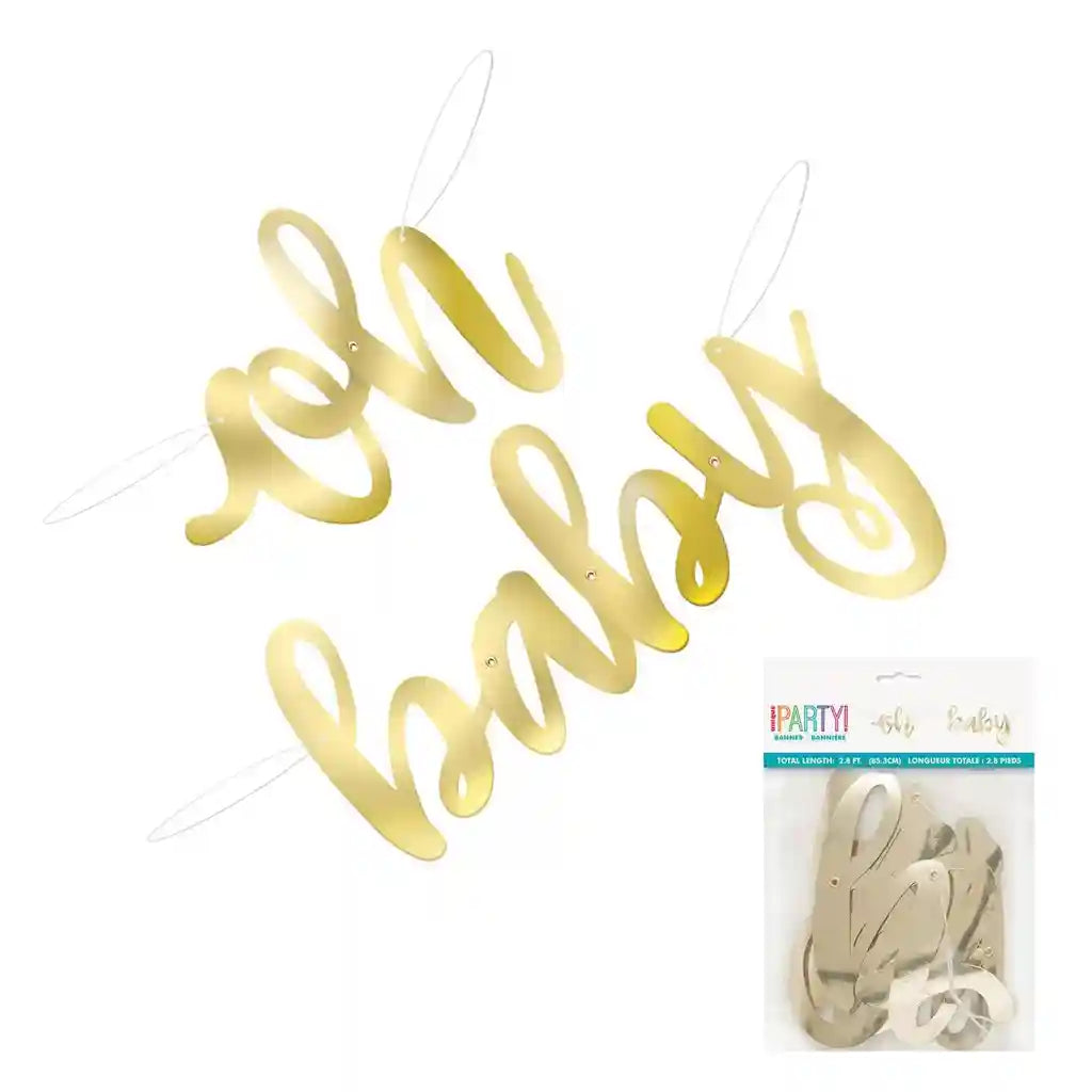 Oh Baby 2 Piece Oh Baby Foil Script Banner 85.3cm (2.8ft)
