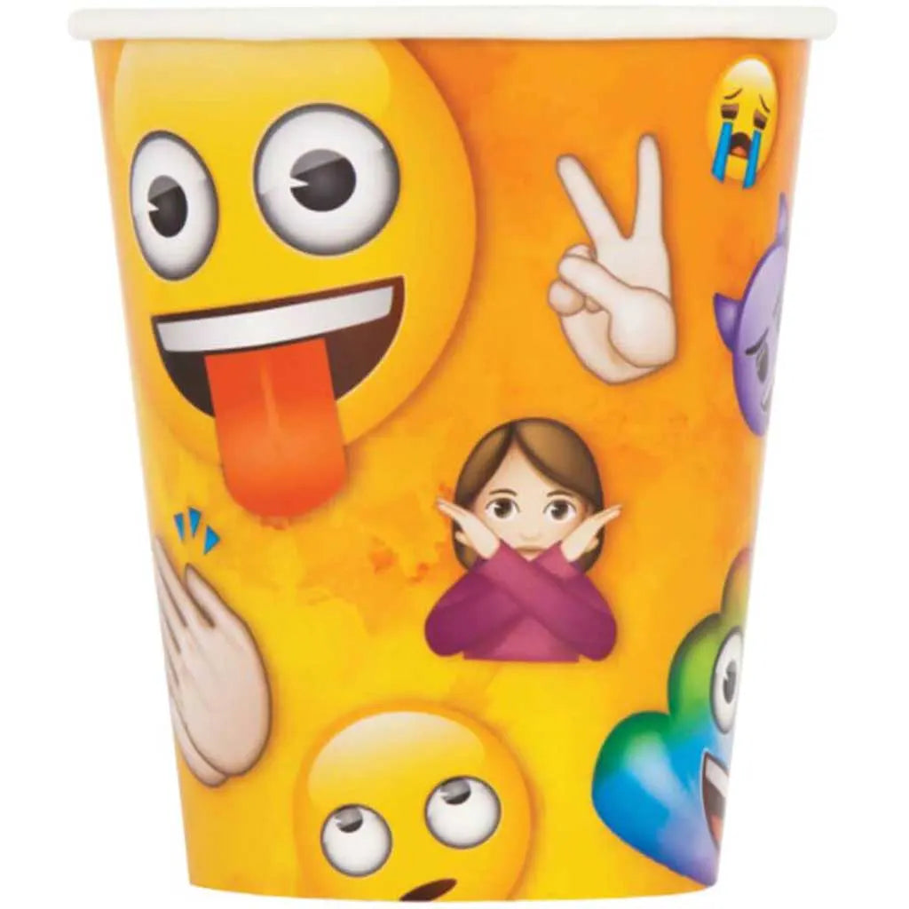 Rainbow Fun Emoji Paper Cups 9oz 8ct