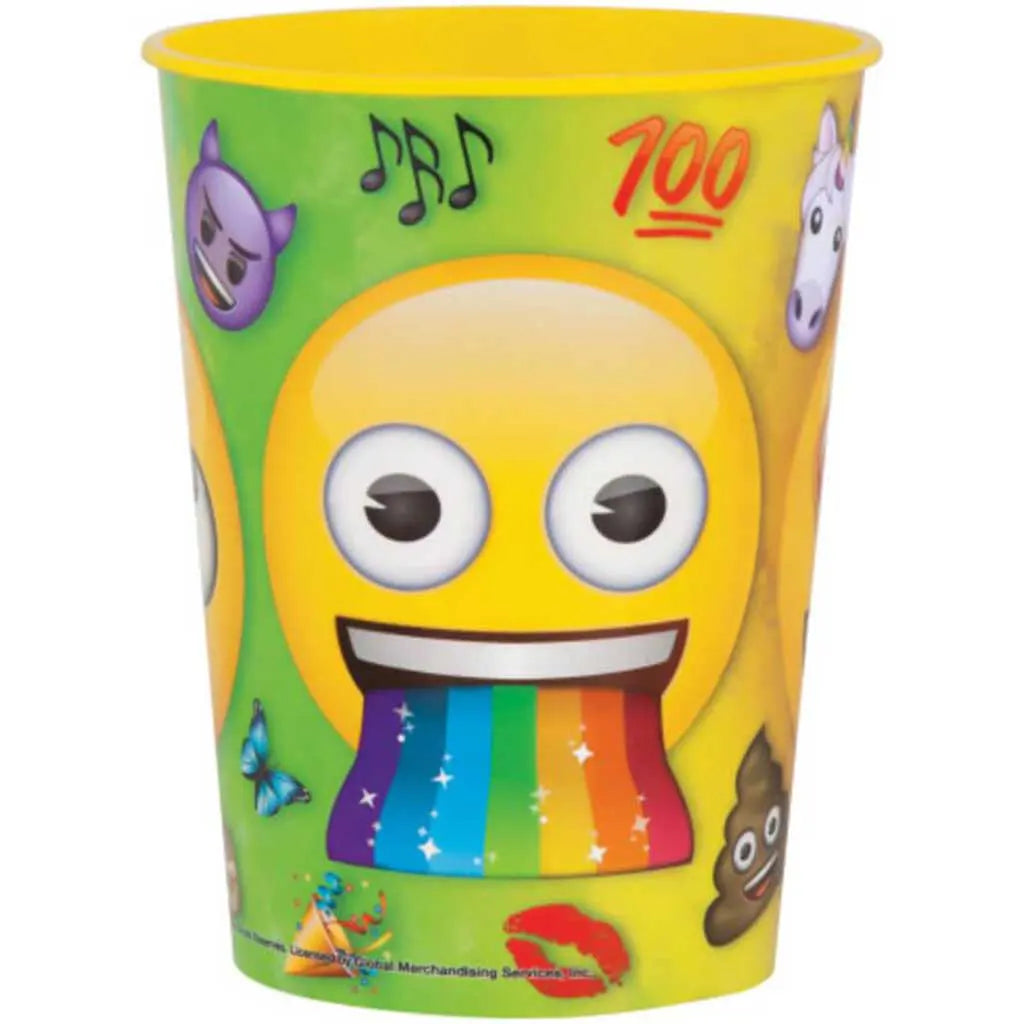 Rainbow Fun Emoji Paper Cups 16oz 8ct