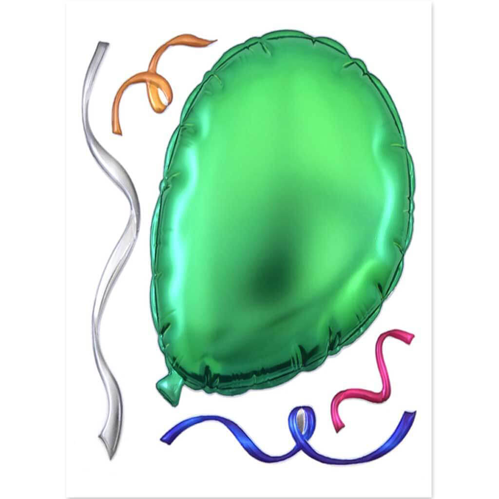 Craft Decor: 7.1in x 6.88in Balloon Blast Wall Stickers A Classic Green