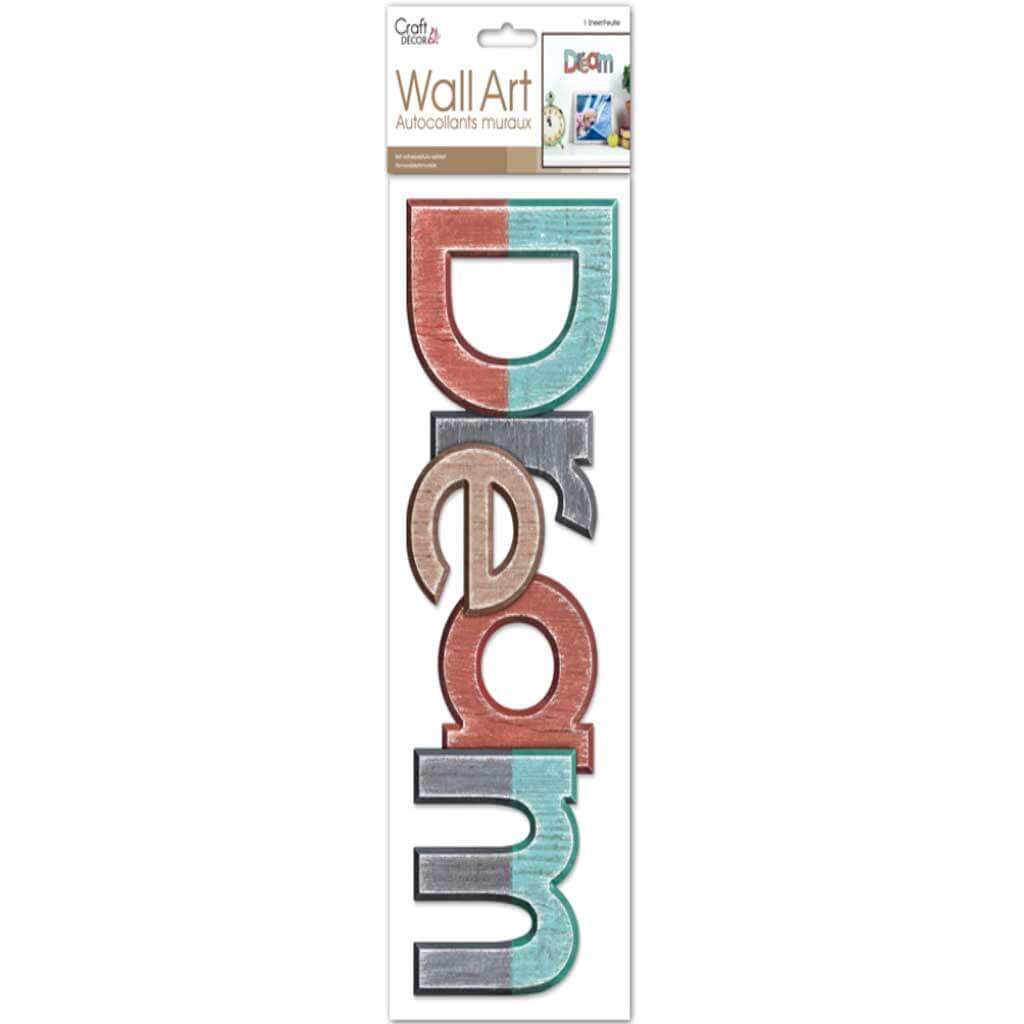 Craft Decor: 12.5cm x 28cm 3D Wall Word Stickers Dream