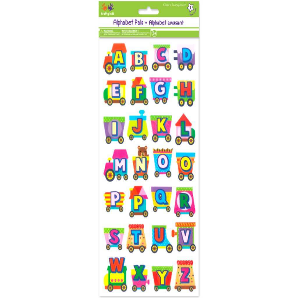 Krafty Kid Stickers: 11in x 5.75in Font Fun Clear Asst 4 Styles