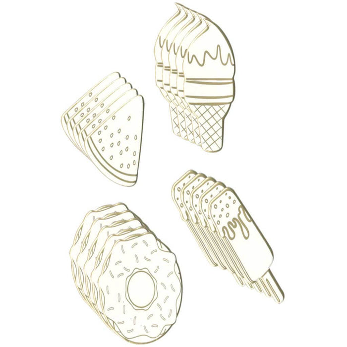 Paper Craft Emb Chipboard Die Cuts with Foil Accents x20 1.3mm Thick, Sweet Treats