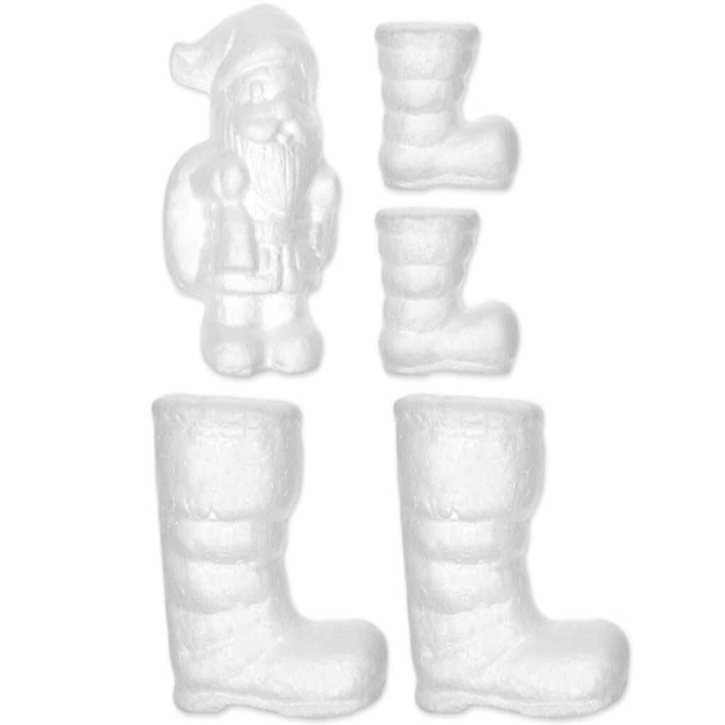 Polyfoam Santa/Boots: Multi-Pack x5pc