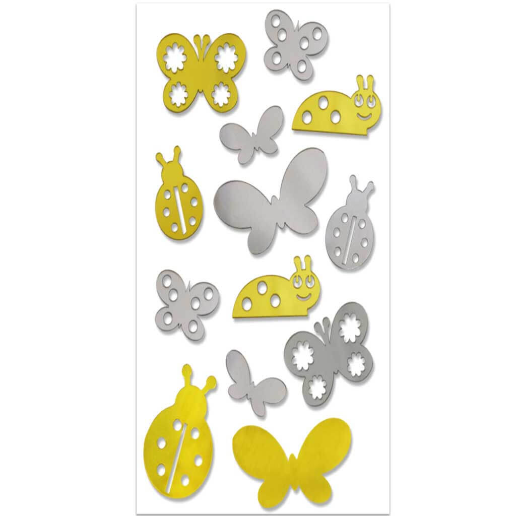 Paper Craft Sticker 9.5cm x 15.5cm Reflections Butterflies &amp; Ladybugs