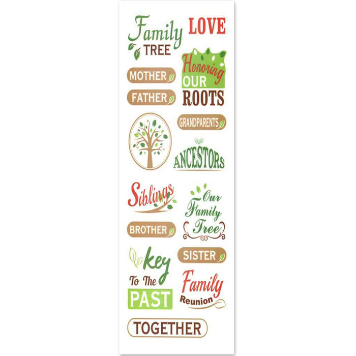 Paper Craft Sticker 5in x 12in Classic Themes 'Clear' Photo Safe, Family Tree