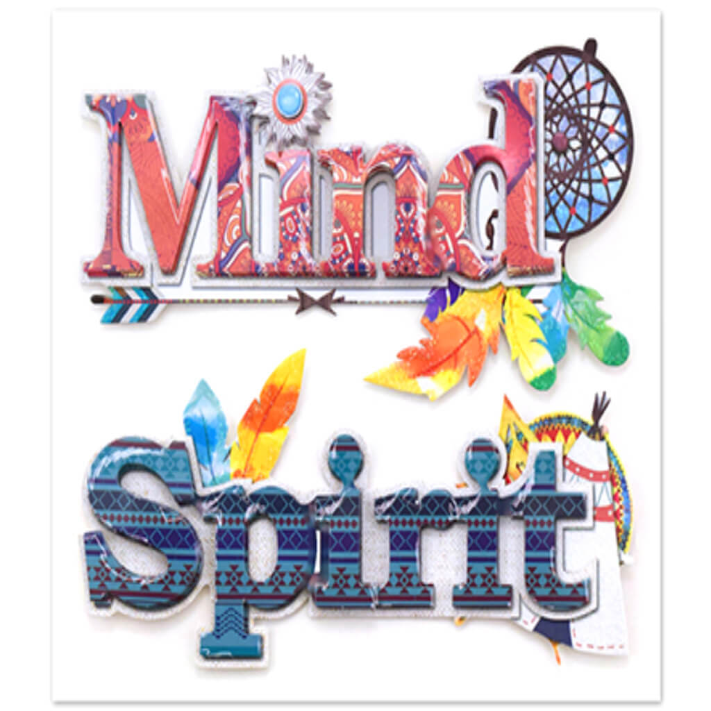 Handmade Sticker: 6in x 5in 3D Word Art, Mind/Spirit