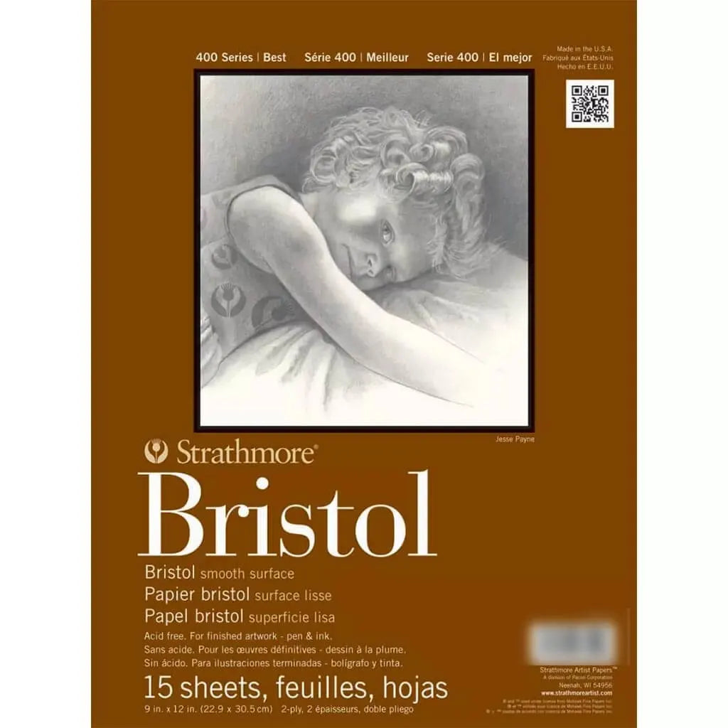 Strathmore 400 Series Bristol Smooth Pad – 9×12in, 15 Sheets