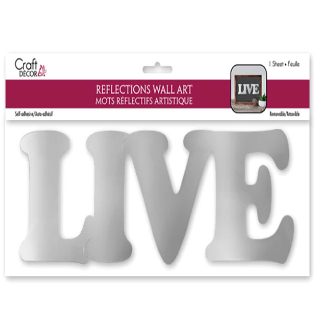 Craft Decor: 10.25in x 3.75in Reflections Word Art, LIVE