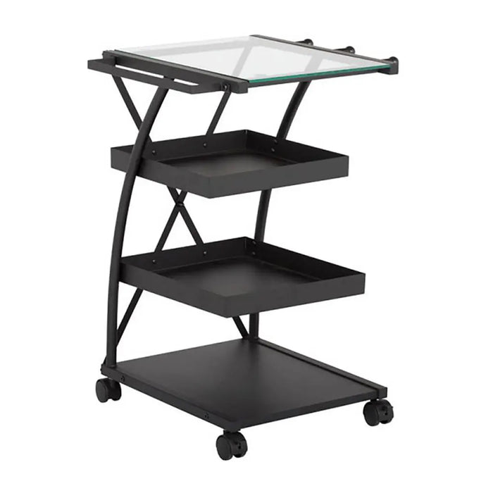 Studio Designs Triflex Taboret Charcoal with Clear Glass