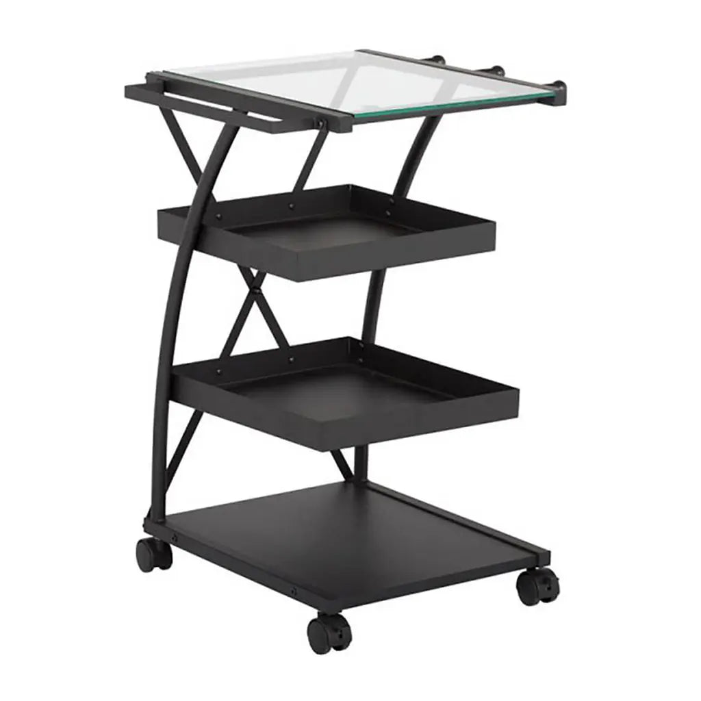Studio Designs Triflex Taboret Charcoal with Clear Glass